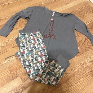 Christmas Llama pajama set
